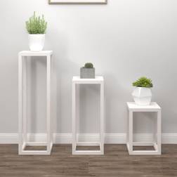 vidaXL 3 Piece Plant Stand Set Pine