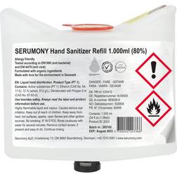 Håndsprit Serumony 1000 Refill til Touch free dispenser 80% ethanol 5