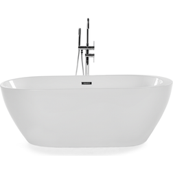 Beliani Vasca Da Bagno Freestanding Acrilico Bianco 160 x 75 cm Nevis