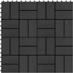 vidaXL Piastrelle per Decking in WPC 11 pz 30x30cm 1 mq Nero