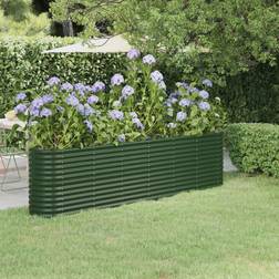 vidaXL green, 260 Garden Planter Powder-coated Steel Raised