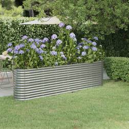 vidaXL silver, 260 Garden Planter Powder-coated Raised