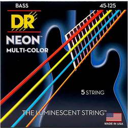 DR Strings Hi-Def Neon Flerfärgad Bas Medium 5 St
