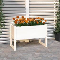 vidaXL Planter White Wood Pine