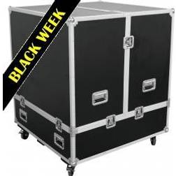 Roadinger Mallette Transportcase 100cm avec poignée de transport noir, argent aluminium, bois