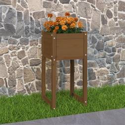 vidaXL plantekasse 40x40x81 fyrretræ gyldenbrun Plantekasse