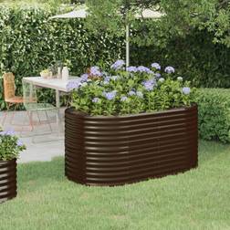 vidaXL Lit Surélevé de Jardin Pot À Fleurs 152x80x68 cm Marron