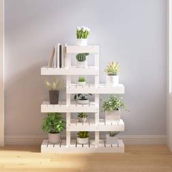 vidaXL plantestativ 85x25x109,5 fyrretræ hvid Plantekasse