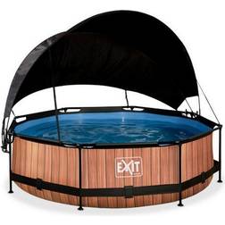 Exit Toys Uima-allassetti Timber, ø244cm, 12V, puukuvio, sis. katos