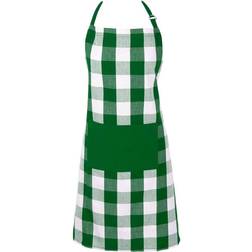Design Imports Shamrock Buffalo Check Chefs Apron White, Green
