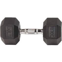 Sporzon! Rubber Encased Hex Dumbbell, Single