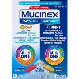 Maximum Strength Mucinex Fast-Max Day Cold Flu Nightshift Night