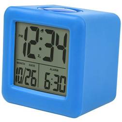 LA CROSSE TECHNOLOGY Soft Cube LCD Alarm Clock with Smart Light, Blue