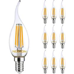 Noxion Fordelspakke 10x Lucent LED E14 Kerte filament klar 4.5W 470lm 827 ekstra varm hvid dæmpbar erstatter 40W