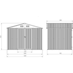 Birchtree 1.8m 2.5m, Anthracite Birchtree Steel Apex Garden Garden (Building Area )