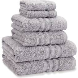 Catherine Lansfield 6-Piece Zero Twist Bath Towel Silver (30x26cm)