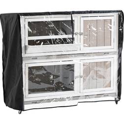 Pawhut Rabbit Hutch Two-Tier Guinea Pig Cage Elevated Bunny