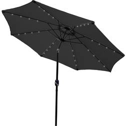 MonsterShop 2.4m led Tilt Parasol Umbrella Garden Sun Shade