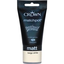 Crown & Matt Emulsion Wall Paint, Ceiling Paint Beige, White