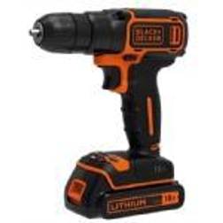 Black & Decker 18V sladdlös borrmaskin (levereras med 1 batteri 1,5 Ah laddare) BDCD18-QW