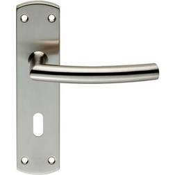 Curved Bar Lever Door Handle on Lock Backplate