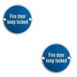 Fire Door Keep Locked Sign 64mm