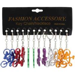 Ventura Set de 12 Llaveros de Aluminio con Motivo de Bicicleta - Colores Variados