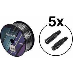 Eurolite Set DMX cable 2x0.22 100m sw 10 connectors