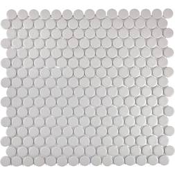 HUH Mosaik Penny Round Light Grey Pris Per Ark