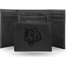 NFL Fan Rico Bengals Laser-Engraved Black Trifold Wallet