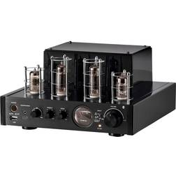 Monoprice 25 Watt Stereo Hybrid Tube Amplifier with Bluetooth, Optical, Coaxial, and USB Inputs, and Subwoofer Out Black