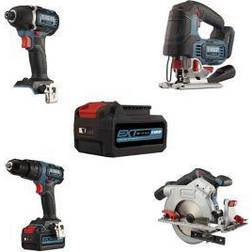 Erbauer Ext 18V 4Ah Li-Ion Cordless 4 Piece Power Tool Kit