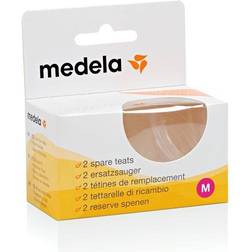 Medela Medium Flow Breast Milk Bottle Teats Pack of 2 BPA-Free Spare Teats Made for Use with Baby Bottles