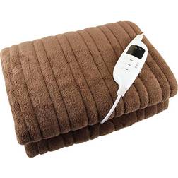 PureMate Fleece Heated Blankets Brown