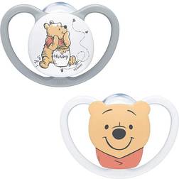 Nuk WINNIE THE POOH SPACE SOOTHER SILICONE SIZE 1 0-6M 2 PACK