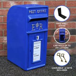MonsterShop Cassetta Postale Per Le Lettere In Stile Britannico Inglese In Ghisa Da Esterno Bocchetta Lettere Standard UK - Blu