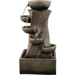 Geezy Cascading Fountain Freestanding Water Fountain Garden Fountain