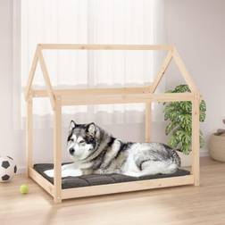 vidaXL Cama Para Perros Madera Maciza De Pino 111x80x100 cm - Marrón