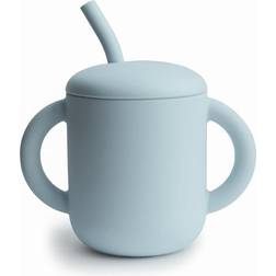 Mushie Training Cup Straw, Powder Blue