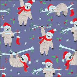 Creativ Company Rouleau De Papier Cadeau Paresseux De Noël 50 cm x 5 m