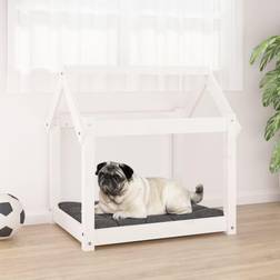 vidaXL Cuccia Per Cani Bianca 71x55x70 cm In Legno Massello Di Pino