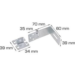 NBS Vinkel-Hänglåsbeslag 60x39 Elförzinkat
