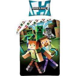 Halantex Minecraft sängkläder barnsängkläder 2 delar set: påslakan + 1 örngott 70