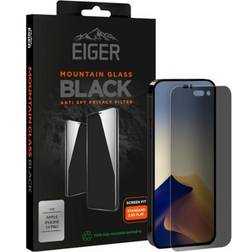 Eiger Mountain Protection d'écran pour téléphone portable 2.5D verre avec filtre de confidentialité à double sens noir pour Apple iPhone 14