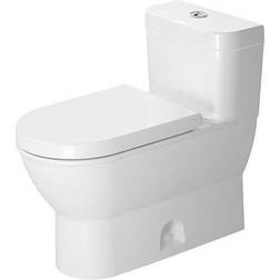 Duravit Darling New D2101700 1.28 GPF Floor Mount One Piece Elongated Toilet with Top Flush Button and Seat in