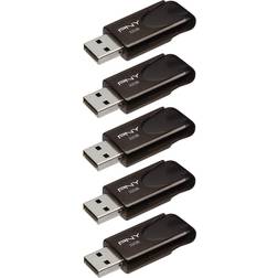 PNY 32GB Attaché 4 USB 2.0 Flash Drive 5-Pack,Black