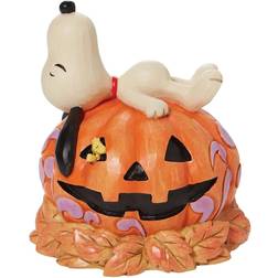 Snoopy Laying on Top of Carved Pumpkin Jim Shore Figure