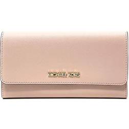 Michael Kors Women's Jet Set Travel Large Trifold Wallet In Powder blush