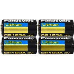 Panasonic 4 x CR123A 3 Volt Lithium Batteries (CR17345)