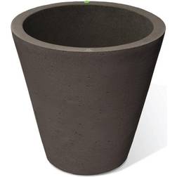 Algreen 26.5 Brownstone Concrete Texture Crete Polyethylene Self-Watering Planter